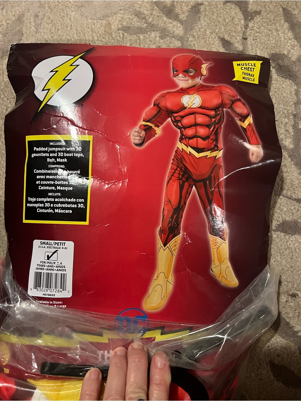 DC The Flash Red and Yellow Muscle Chest Kids Costume